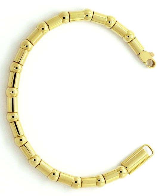 Foto 3 - Gelbgold-Armband Fantasiemuster aus Kugeln und Tönnchen, K2614