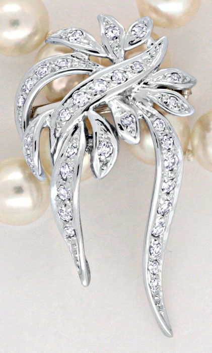 Foto 3 - Perlenkette Zuchtperlen Collier Diamant Clip, S3972